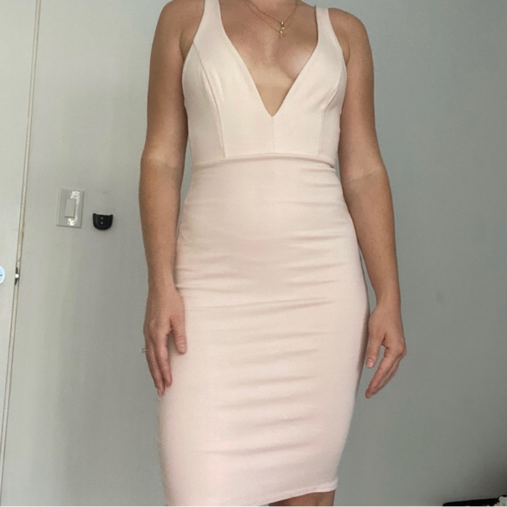 Pink midi dress